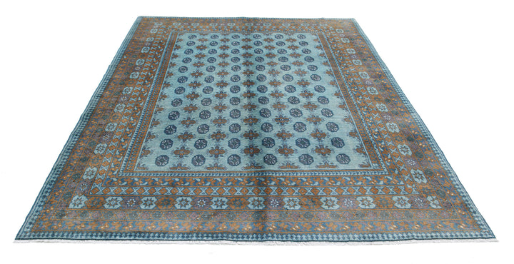Afghan Akcha Revival Rug 6' 10" x 9' 5" Hand-Knotted | No. AT43498