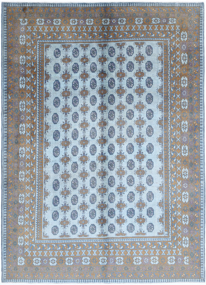 Afghan Akcha Revival Rug 6' 10" x 9' 5" Hand-Knotted | No. AT43498