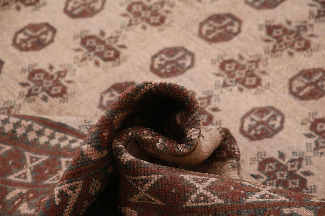 Brown Afghan Oriental Rug 8' 2" x 10' 7" Hand-Knotted | No. AT54919