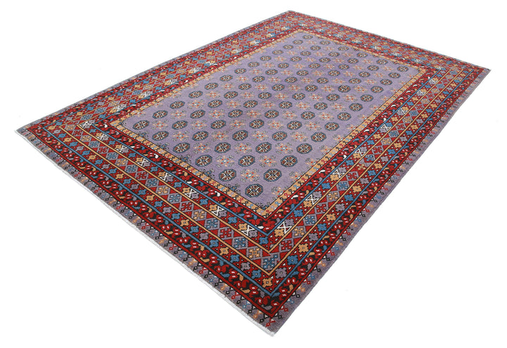 Afghan Akcha Revival Rug 6' 6" x 9' 3" Hand-Knotted | No. AT40669