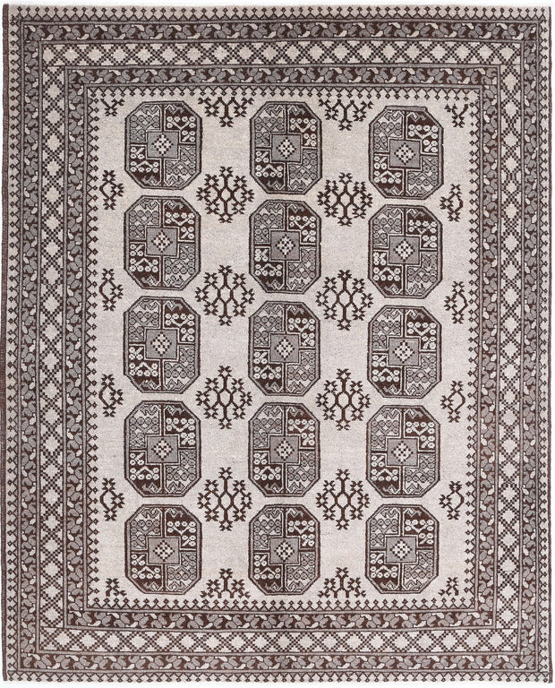 Hand Knotted Akcha Revival Wool Rug 6' 6" x 8' 1" - No. AT72751