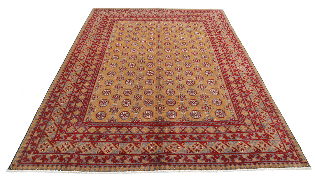 Afghan Revival Rug 6' 6" x 9' 3" Hand-Knotted | No. AT48458