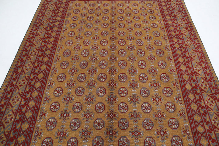Afghan Revival Rug 6' 6" x 9' 3" Hand-Knotted | No. AT48458