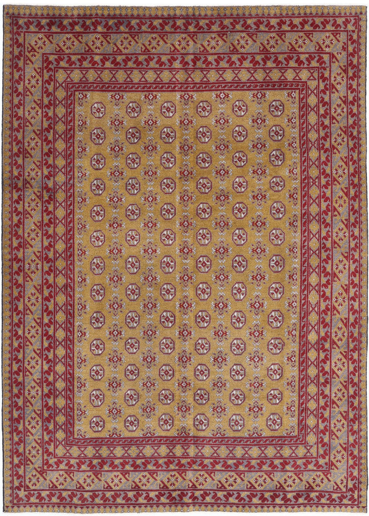 Afghan Revival Rug 6' 6" x 9' 3" Hand-Knotted | No. AT48458
