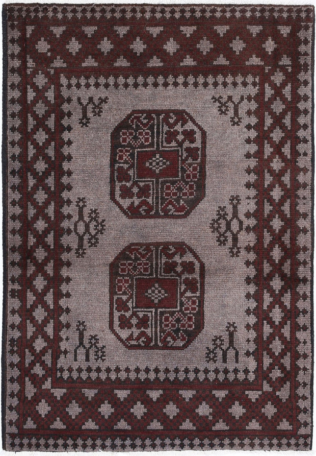 Hand Knotted Akcha Revival Wool Rug 2' 7" x 3' 10" - No. AT84859