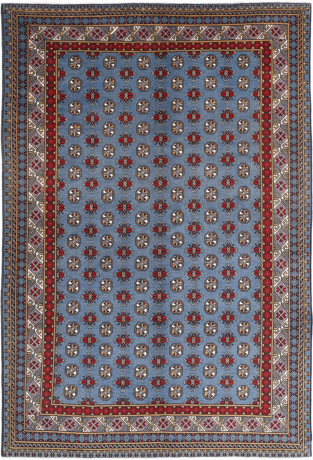 Hand Knotted Akcha Revival Wool Rug 6' 7" x 9' 8" - No. AT31825