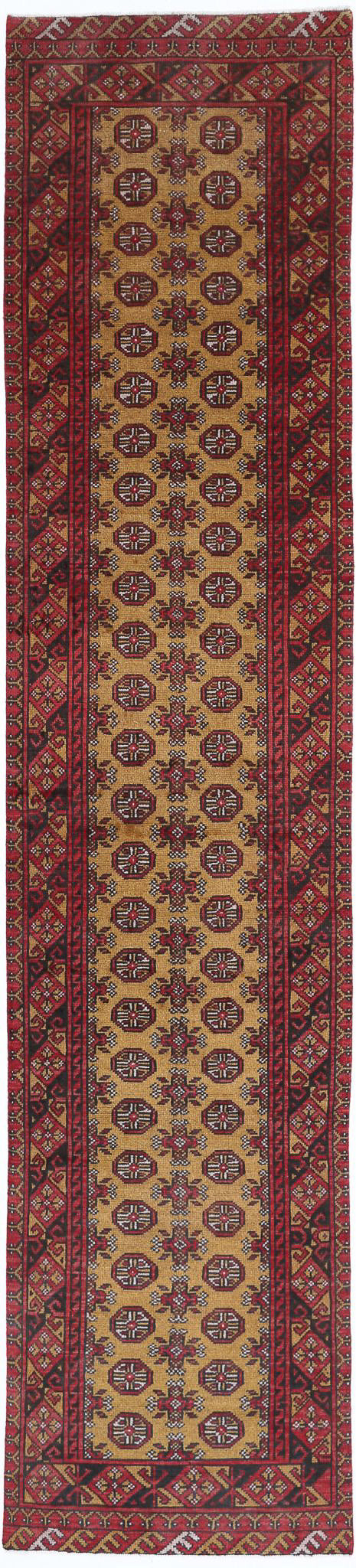 Afghan Akcha Revival Rug 2' 6" x 12' 5" Hand-Knotted | No. AT40206