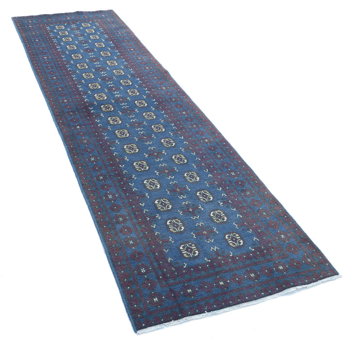 Afghan Akcha Revival Rug 2' 9" x 9' 7" Hand-Knotted | No. AT99256