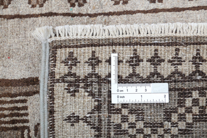 Afghan Revival Runner Rug 2' 8" x 9' 4" Hand-Knotted | No. AT41896