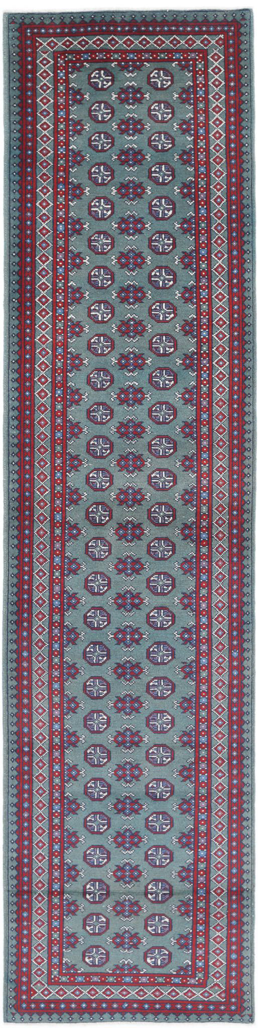 Afghan Akcha Revival Rug 2' 7" x 12' 7" Hand-Knotted | No. AT39839