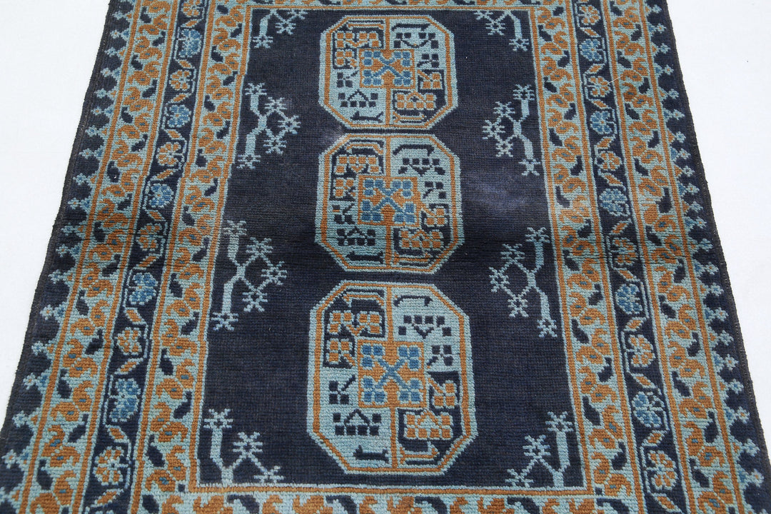 Afghan Revival Rug 3' 4" x 4' 9" Hand-Knotted | No. AT65229