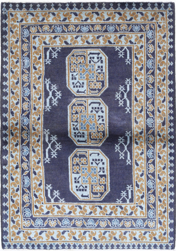 Hand Knotted Akcha Revival Wool Rug 3' 4" x 4' 9" - No. AT65229