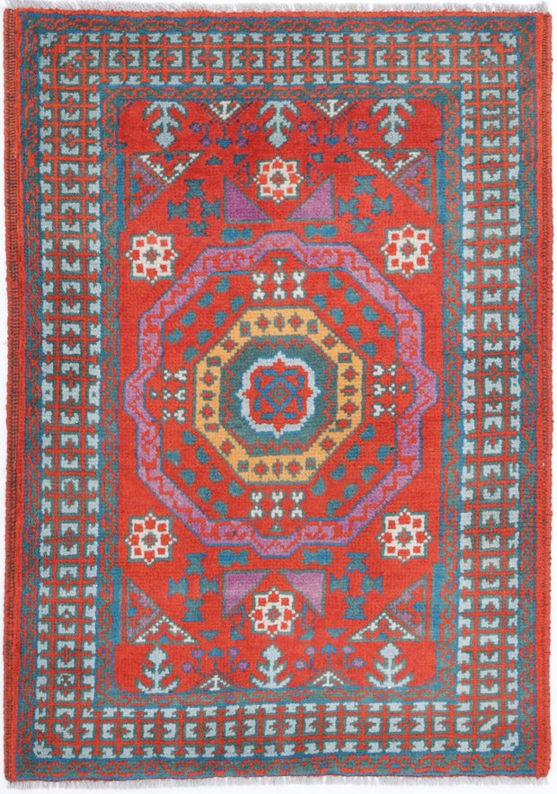 Hand Knotted Baluch Revival Wool Rug 2' 7" x 3' 9" - No. AT42443