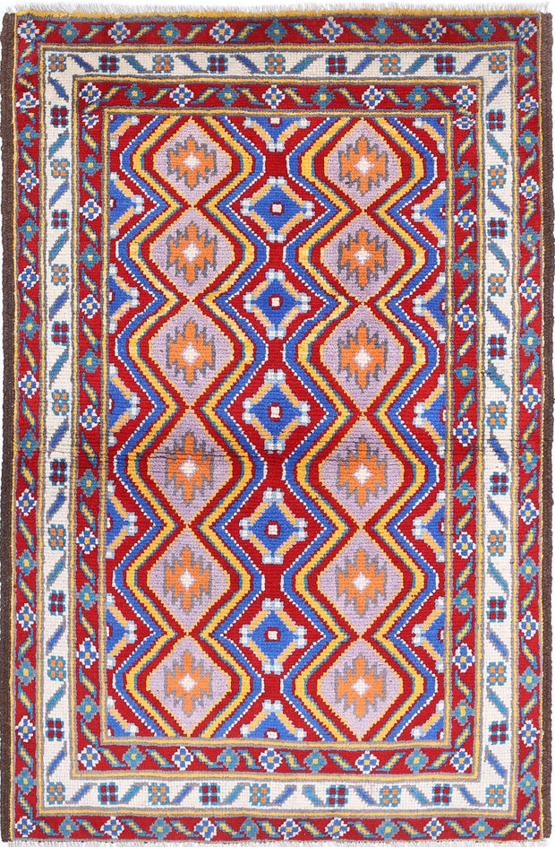Hand Knotted Baluch Revival Wool Rug 3' 2" x 5' 0" - No. AT65856