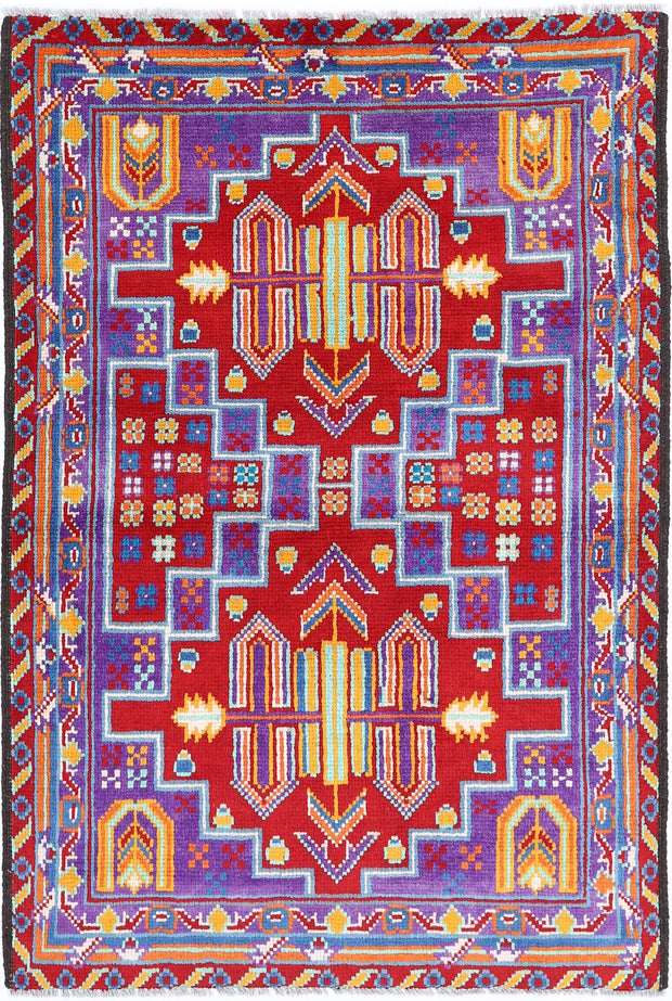 Hand Knotted Baluch Revival Wool Rug 3' 4" x 5' 0" - No. AT87622