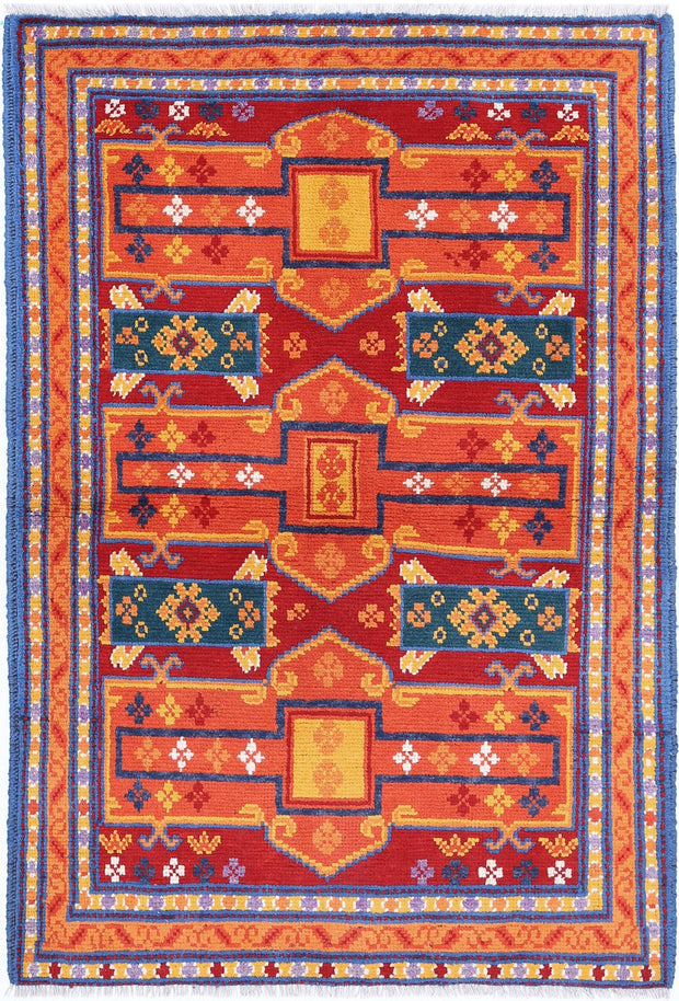 Hand Knotted Baluch Revival Wool Rug 3' 3" x 4' 10" - No. AT63622