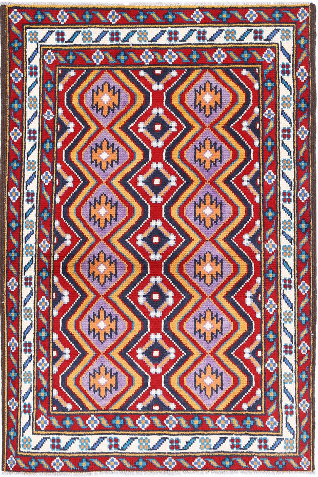 Hand Knotted Baluch Revival Wool Rug 3' 3" x 4' 10" - No. AT56388