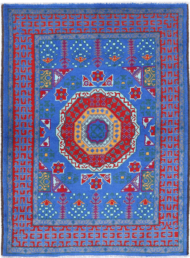 Hand Knotted Baluch Revival Wool Rug 3' 6" x 4' 10" - No. AT14651