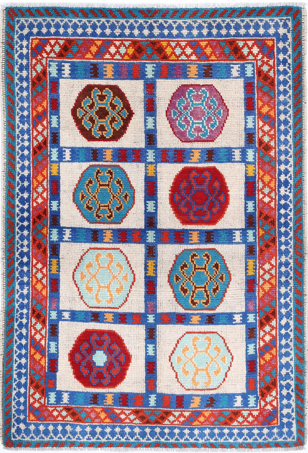 Hand Knotted Baluch Revival Wool Rug 3' 3" x 4' 9" - No. AT21549