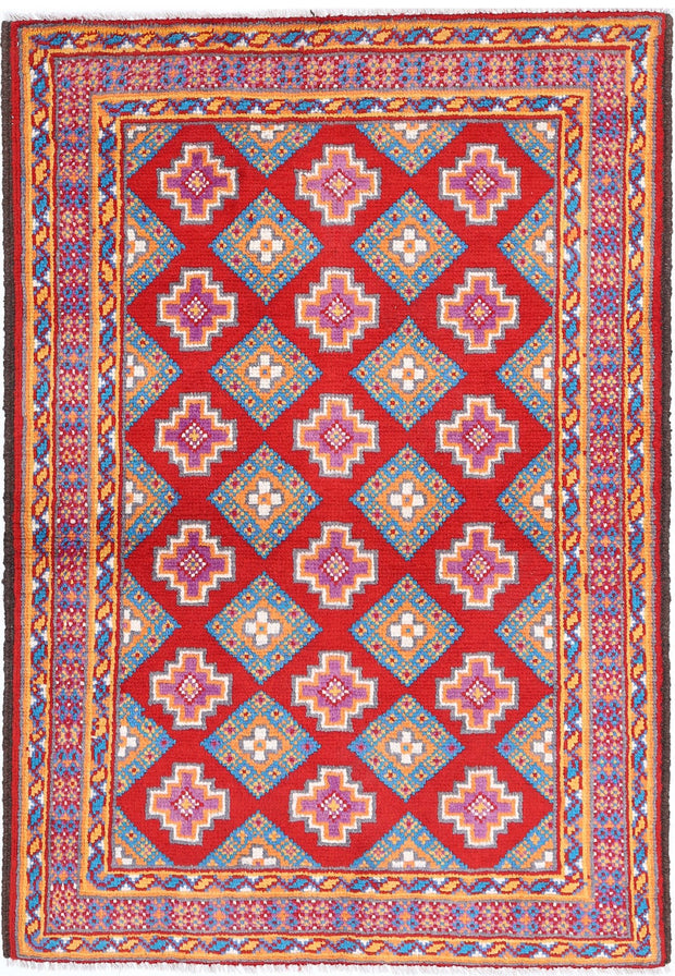 Hand Knotted Baluch Revival Wool Rug 3' 5" x 4' 11" - No. AT94373