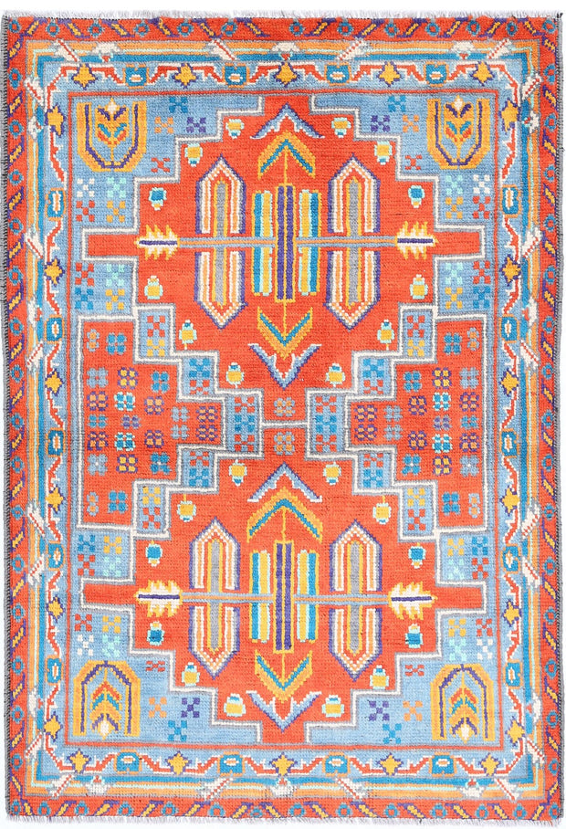 Hand Knotted Baluch Revival Wool Rug 3' 4" x 4' 10" - No. AT59058