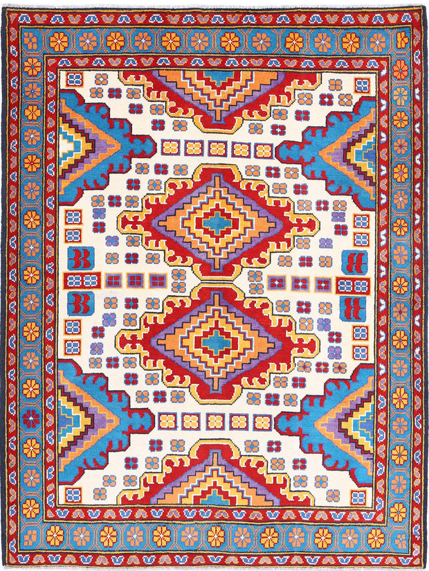 Hand Knotted Baluch Revival Wool Rug 6' 1" x 7' 10" - No. AT67611