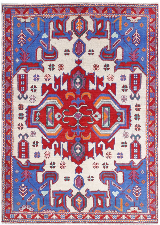 Hand Knotted Baluch Revival Wool Rug 4' 9" x 6' 8" - No. AT38275