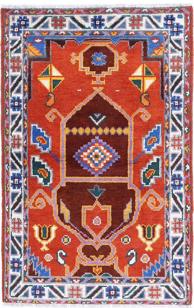 Hand Knotted Baluch Revival Wool Rug 2' 6" x 4' 1" - No. AT75918