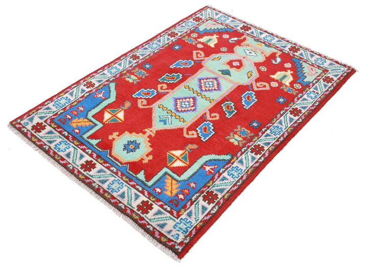 Afghan Oriental Rug 3' 4" x 4' 10" Hand-Knotted | No. AT50995