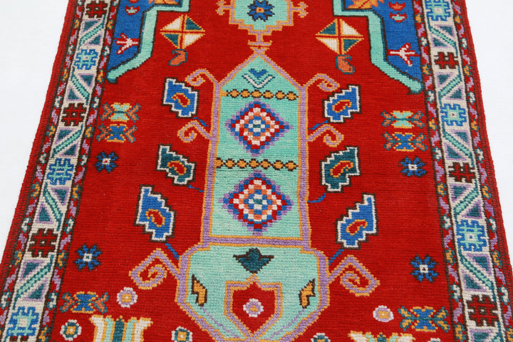 Afghan Oriental Rug 3' 4" x 4' 10" Hand-Knotted | No. AT50995