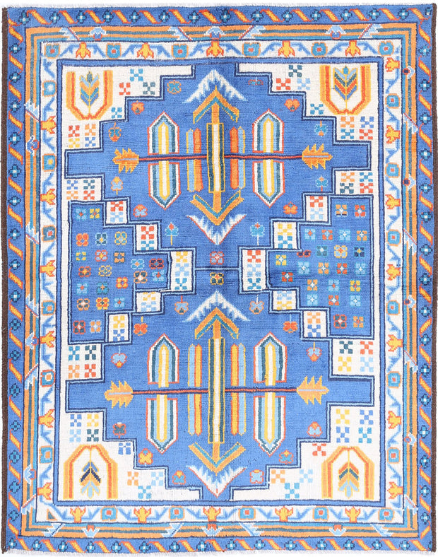 Hand Knotted Baluch Revival Wool Rug 4' 11" x 6' 6" - No. AT66128