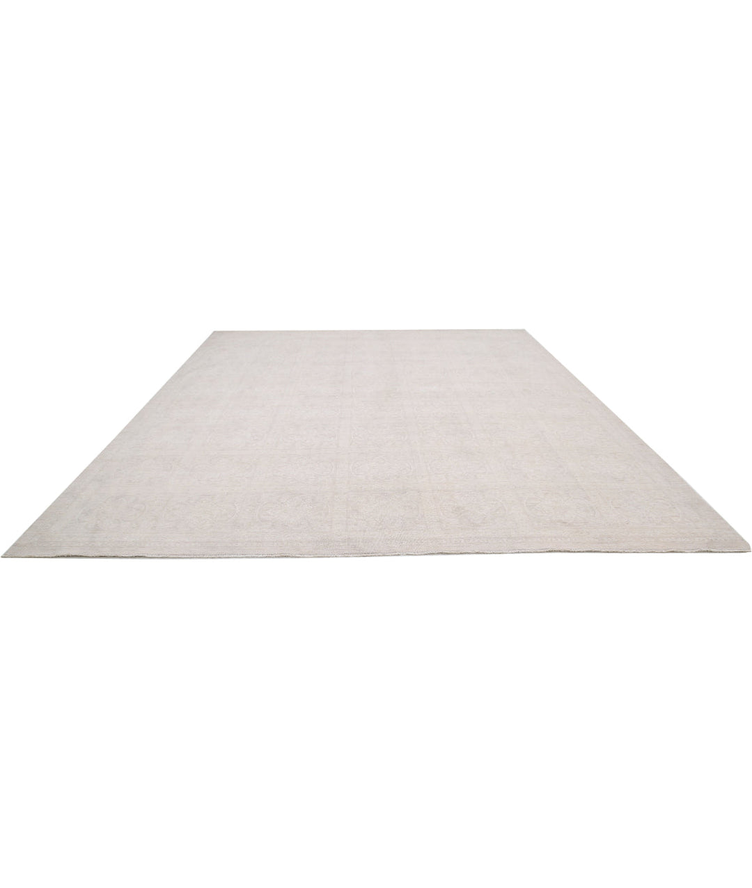 Ivory Afghan Serenity Rug 12' 1" x 14' 6" Hand-Knotted | No. AT43810