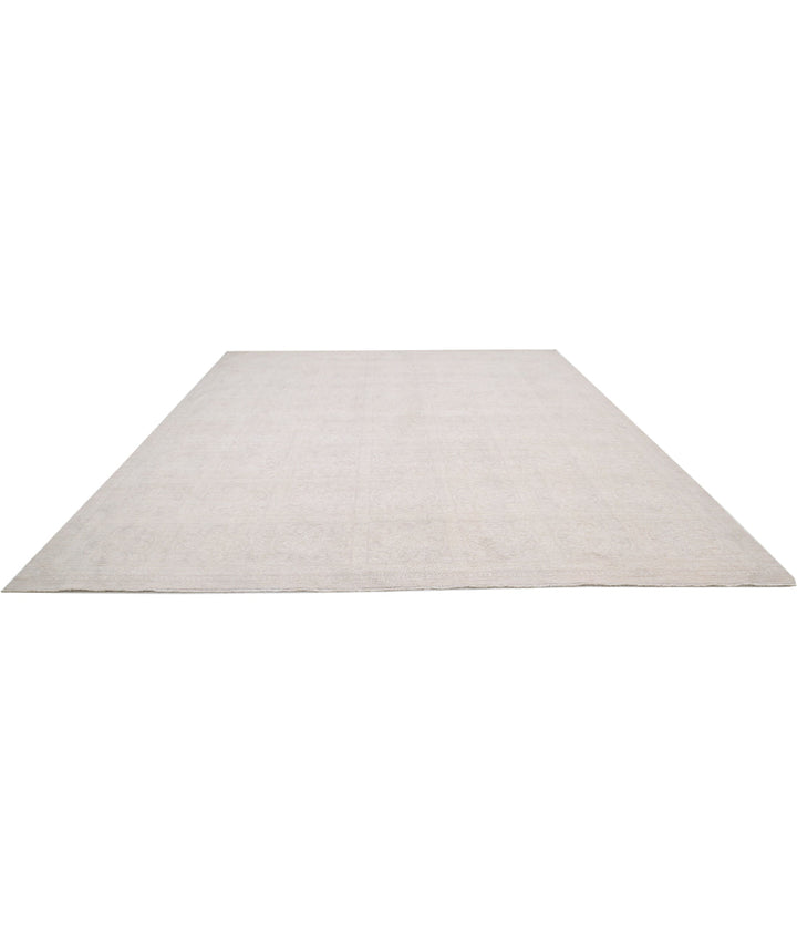 Ivory Afghan Serenity Rug 12' 1" x 14' 6" Hand-Knotted | No. AT43810