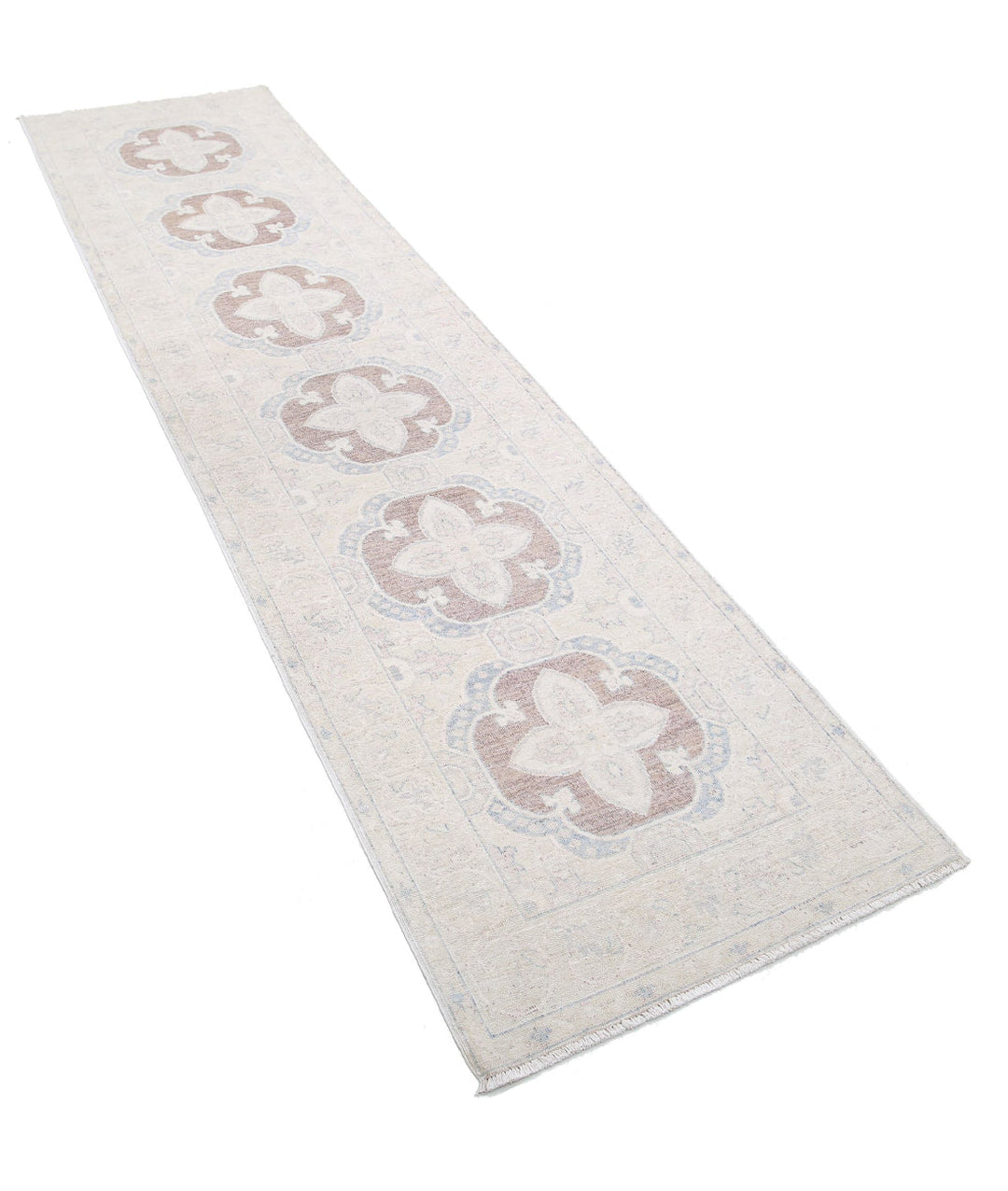 Afghan Serenity Runner Rug 2' 6" x 10' 0" Hand-Knotted | No. AT34162