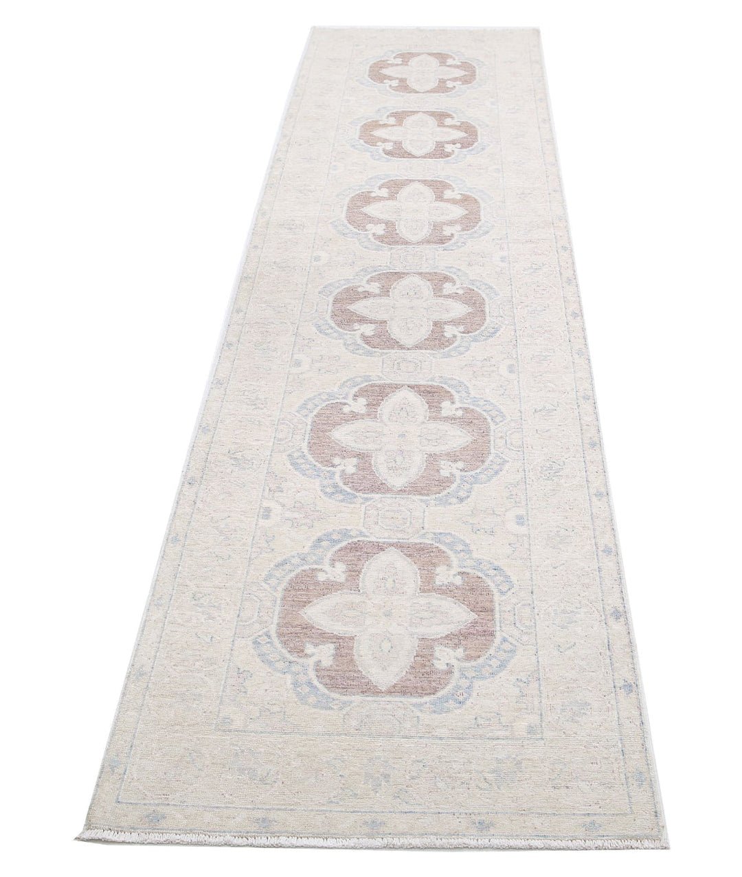 Afghan Serenity Runner Rug 2' 6" x 10' 0" Hand-Knotted | No. AT34162