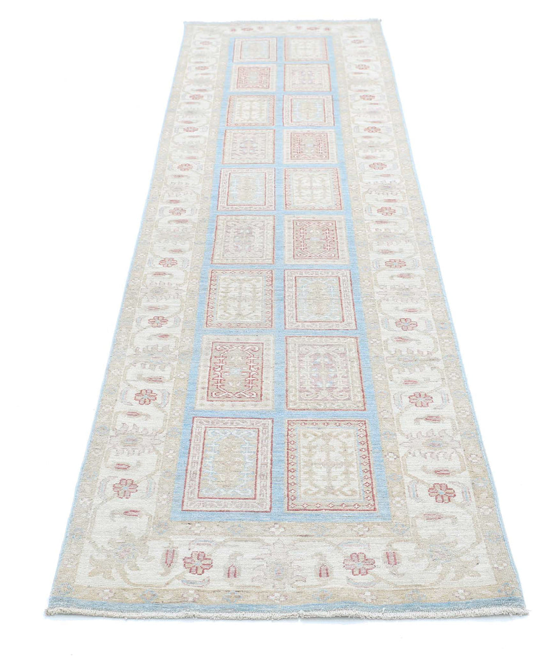 Afghan Serenity Runner Rug 2' 7" x 10' 1" Hand-Knotted | No. AT48369