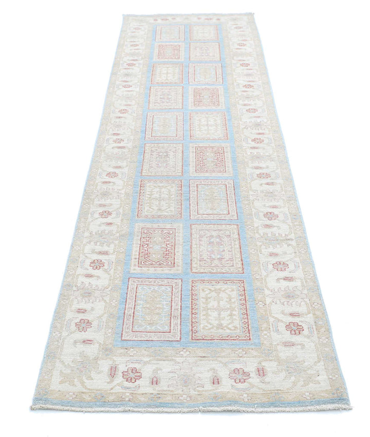 Afghan Serenity Runner Rug 2' 7" x 10' 1" Hand-Knotted | No. AT48369