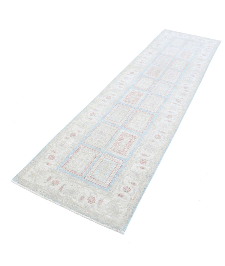 Blue Afghan Serenity Rug 2' 7" x 9' 10" Hand-Knotted | No. AT10482