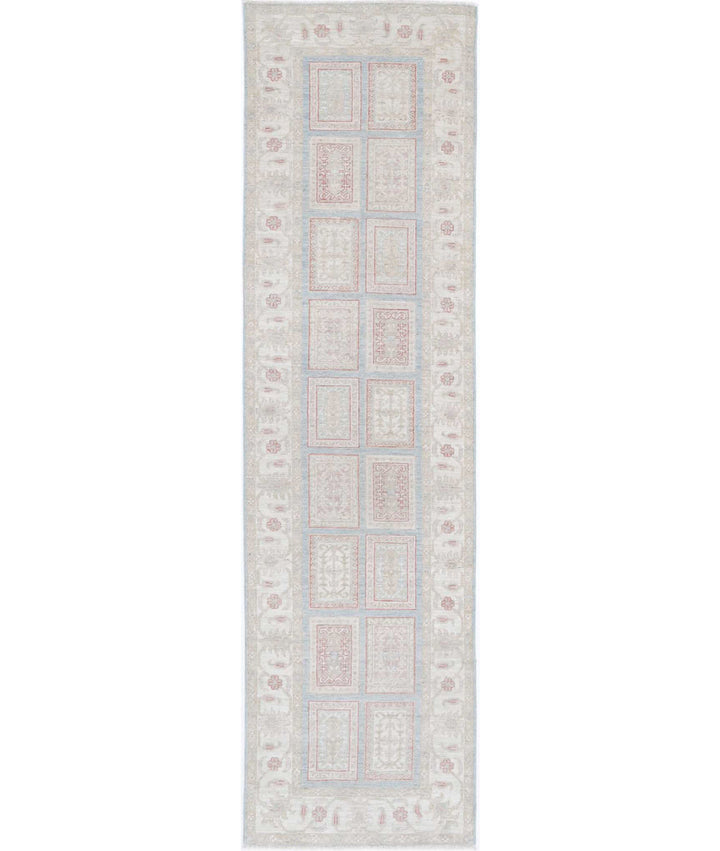 Blue Afghan Serenity Rug 2' 7" x 9' 10" Hand-Knotted | No. AT10482