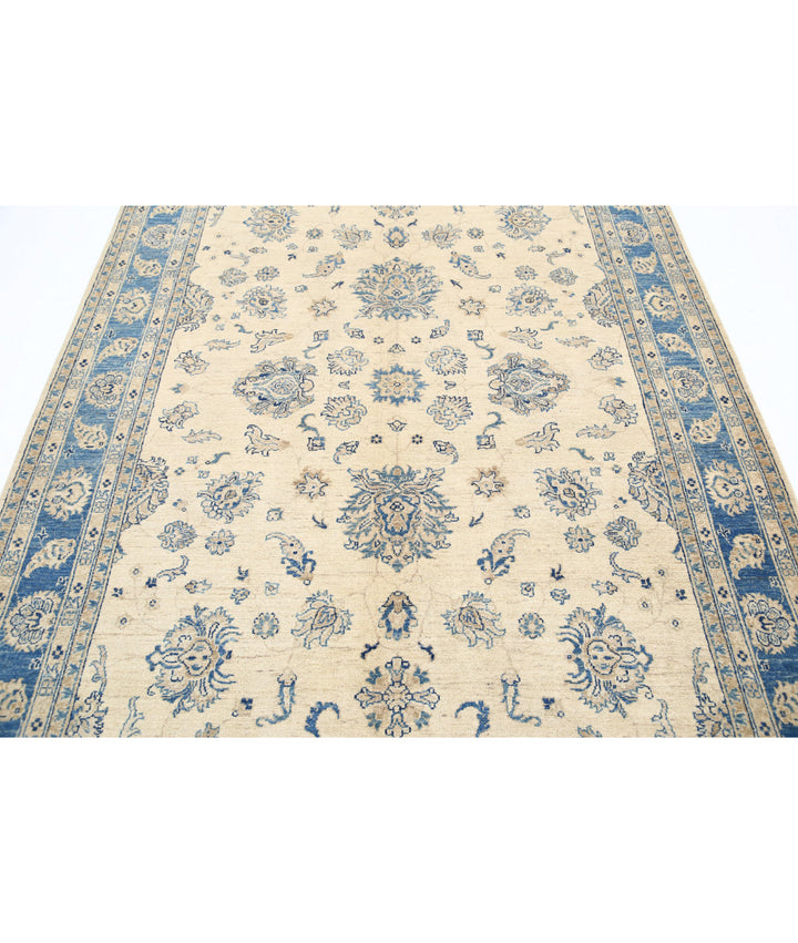 Ivory Afghan Serenity Rug 5'6" x 8'1" Hand-Knotted | No. AT66469