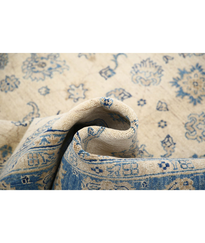 Ivory Afghan Serenity Rug 5'6" x 8'1" Hand-Knotted | No. AT66469