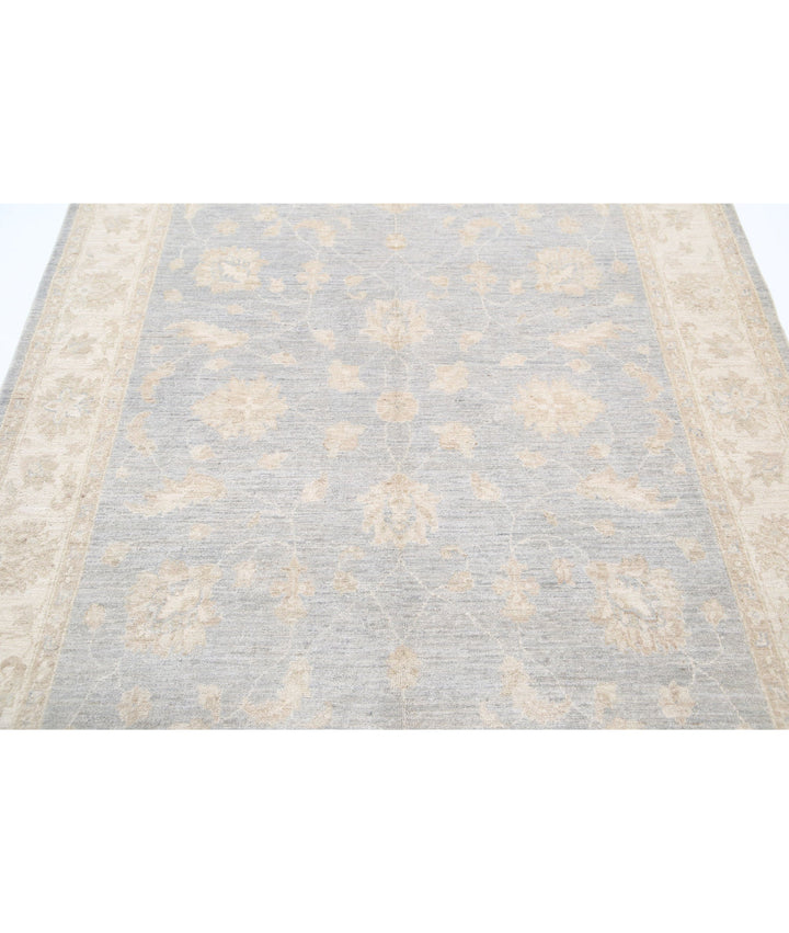 Grey Afghan Serenity Rug 5' 5" x 8' 2" Hand-Knotted | No. AT20865