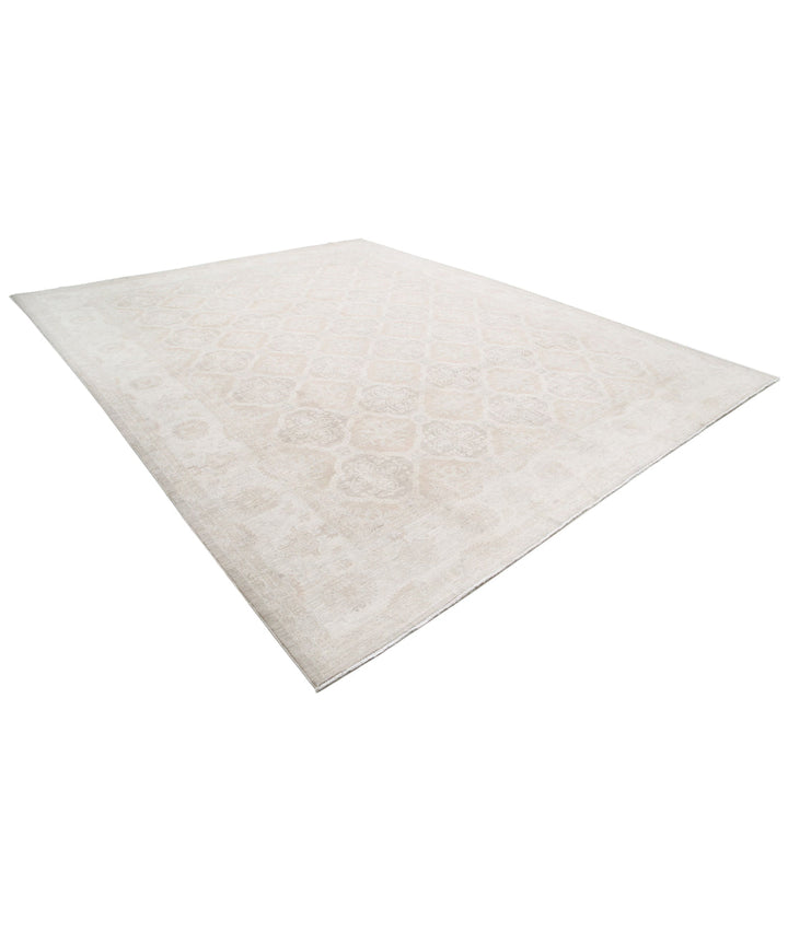 Ivory Afghan Serenity Rug 11' 9" x 14' 8" Hand-Knotted | No. AT39575
