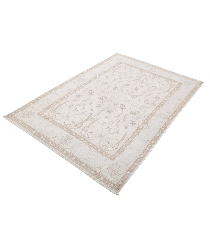 Afghan Tabriz Rug 4' 3" x 5' 11" Hand-Knotted | No. AT66953