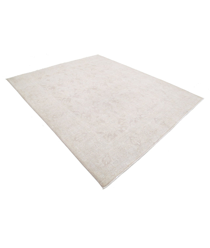 Ivory Afghan Serenity Rug 7'9" x 9'6" Hand-Knotted | No. AT96354