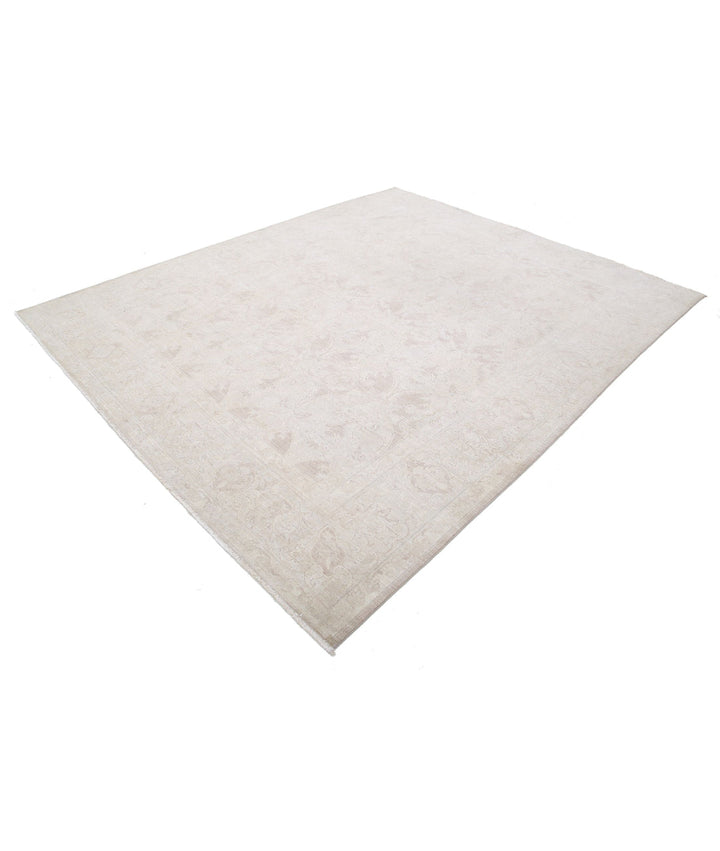 Ivory Afghan Serenity Rug 7'9" x 9'6" Hand-Knotted | No. AT96354