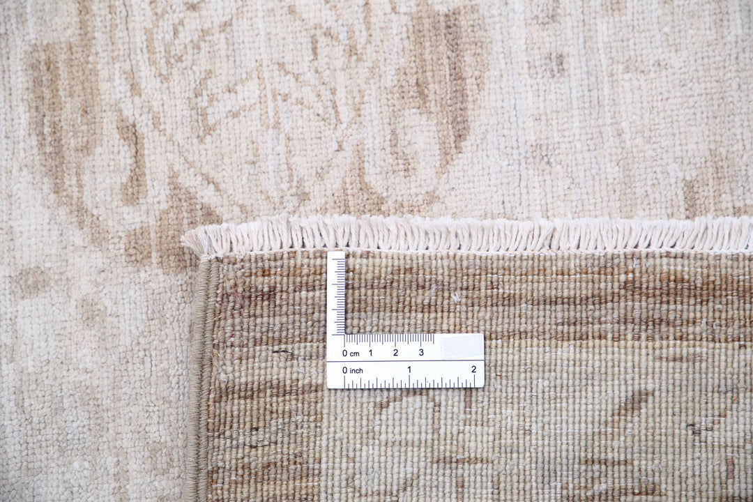 Ivory Afghan Serenity Rug 12' 0" x 13' 11" Hand-Knotted | No. AT89050