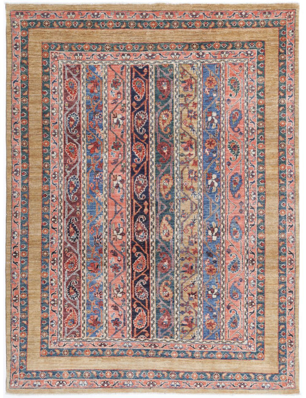 Hand Knotted Shaal Wool Rug 4' 11" x 6' 6" - No. AT83643