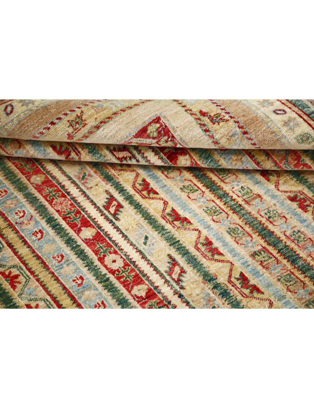 Green Afghan Oriental Rug 5' 8" x 7' 11" Hand-Knotted | No. AT62112