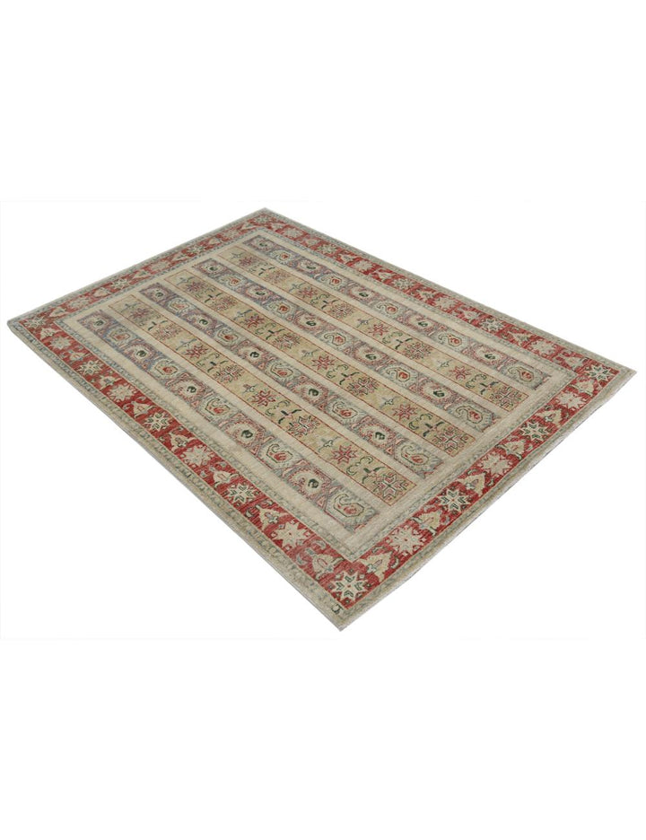 Afghan Shaal Rug 4' 2" x 5' 9" Hand-Knotted | No. AT25059